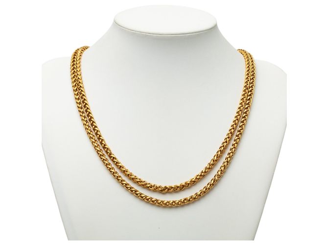 Collana Chanel Gold Gold Plated Medallion Double Strand Chain D'oro - vista 4