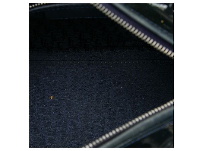 Lady Dior Cannage in vernice blu Medium Blu navy - vista 4
