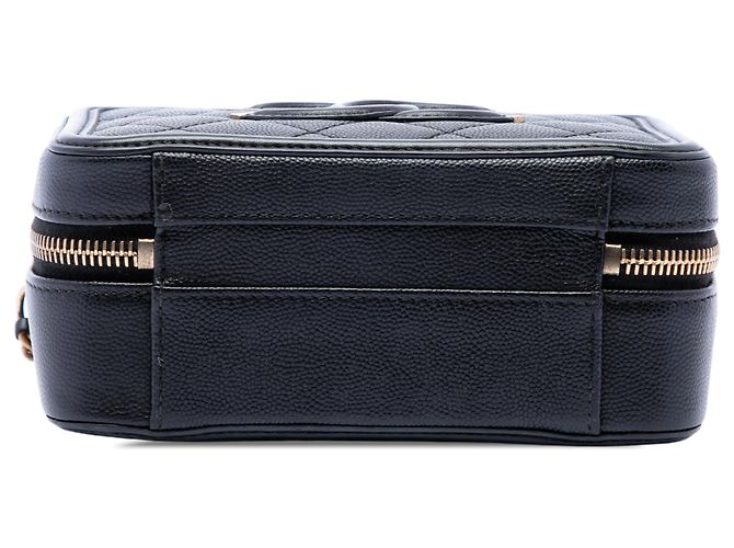 Vanity Beauty Case Chanel Black Small Caviar CC Filigree Nero - vista 3
