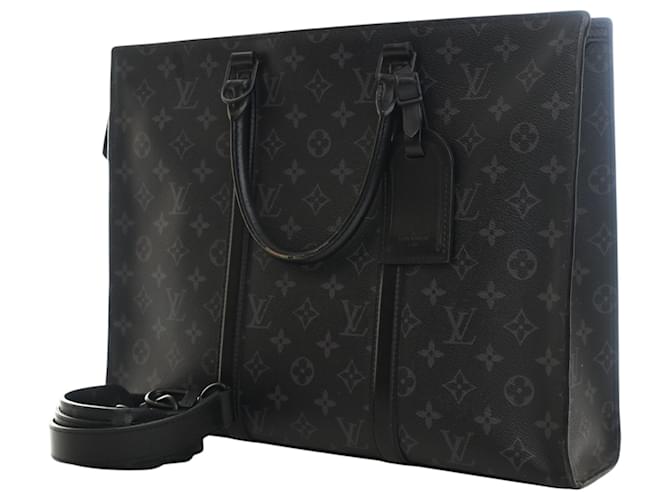 Louis Vuitton Borsa Orizzontale Monogram Eclipse Nera con Cerniera Nero - vista 3