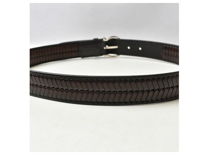 Salvatore Ferragamo Gancini Ledergürtel Braun Schwarz - Ansicht 10