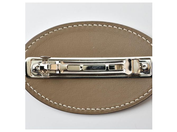 Hermès Hermes Evelyne Barrette in Etoupe Gray Taupe - vista 5