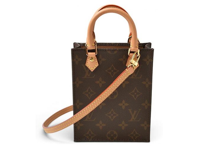 Borsa Louis Vuitton Monogram Petite Sac Plat Marrone - vista 2