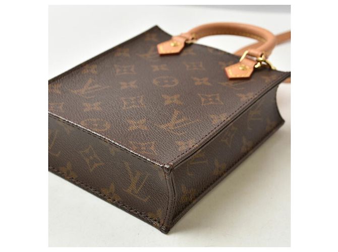Borsa Louis Vuitton Monogram Petite Sac Plat Marrone - vista 5