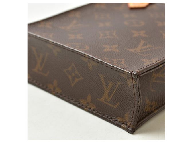 Borsa Louis Vuitton Monogram Petite Sac Plat Marrone - vista 6