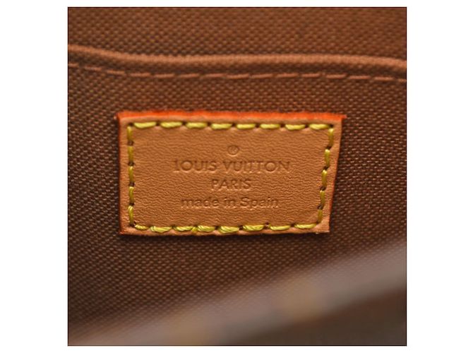 Borsa Louis Vuitton Monogram Petite Sac Plat Marrone - vista 7