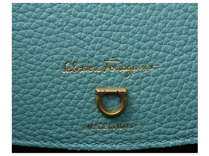 Salvatore Ferragamo Tote Bag aus hellblauem Leder - Ansicht 15