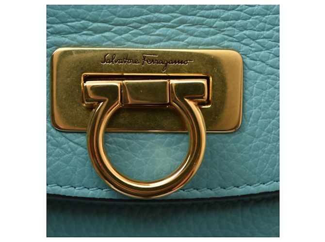 Salvatore Ferragamo Tote Bag aus hellblauem Leder - Ansicht 16