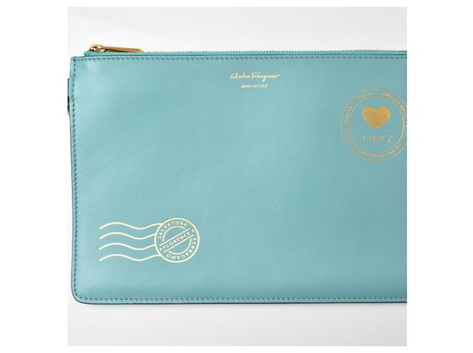 Salvatore Ferragamo Tote Bag aus hellblauem Leder - Ansicht 9
