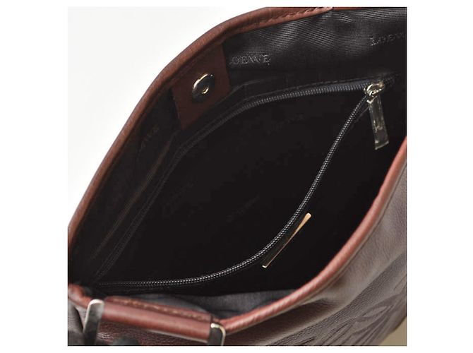 Borsa a tracolla in pelle marrone Loewe - vista 11