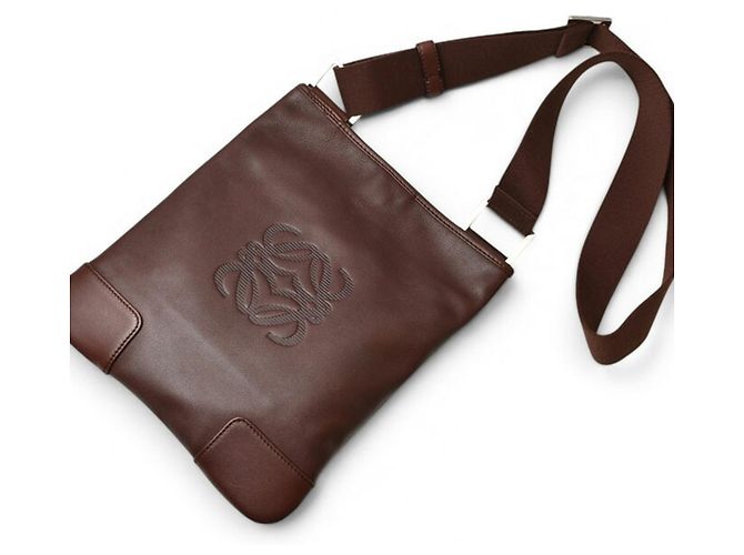 Borsa a tracolla in pelle marrone Loewe - vista 5