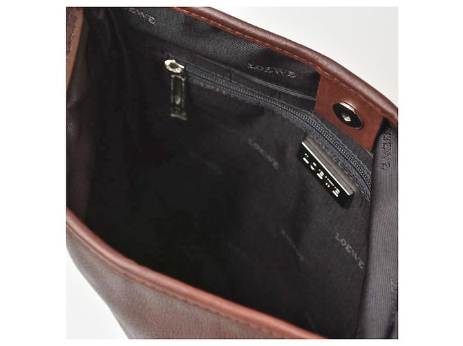Borsa a tracolla in pelle marrone Loewe - vista 9