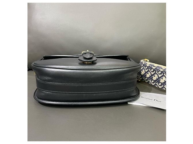 Borsa Saddle in pelle nera Christian Dior con chiusura CD Nero - vista 3