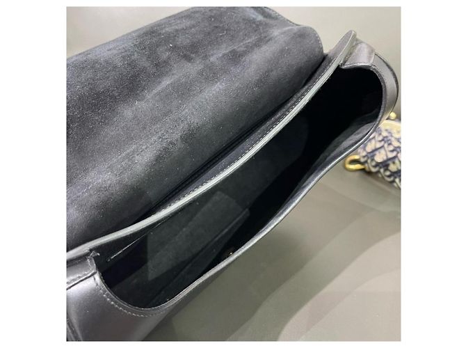 Borsa Saddle in pelle nera Christian Dior con chiusura CD Nero - vista 4