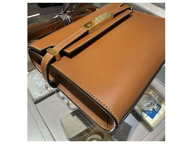 Borsa Kaia Small Satchel in pelle liscia Saint Laurent Marrone - vista 6