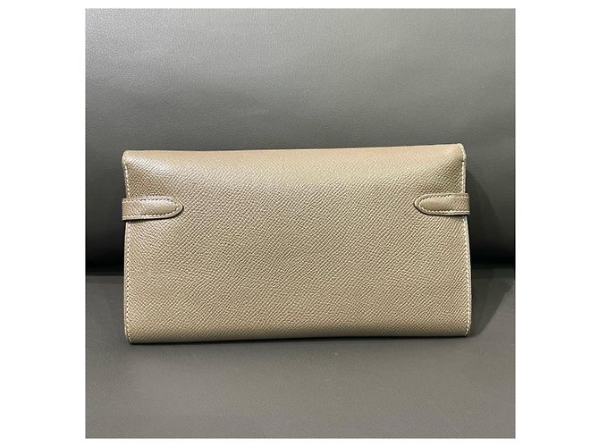 Cartera Kelly Hermès en piel Epsom Beige - vista 2