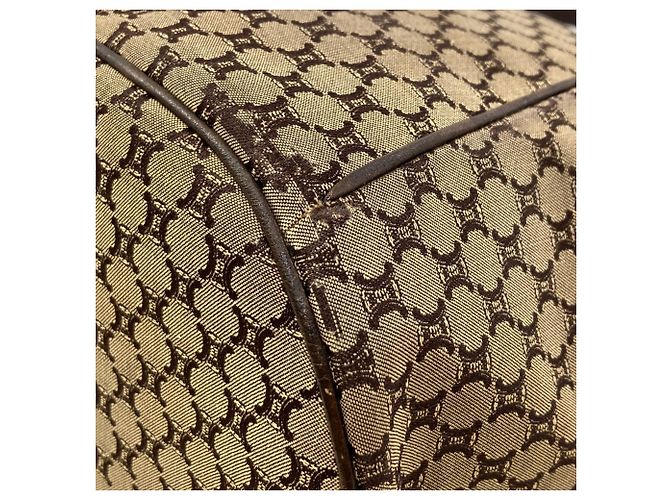 Céline Borsa a tracolla in tela Macadam Celine Marrone - vista 17