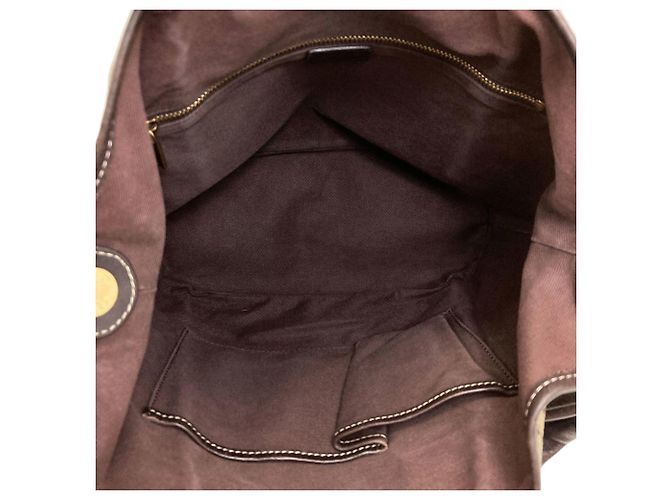 Céline Borsa a tracolla in tela Macadam Celine Marrone - vista 5