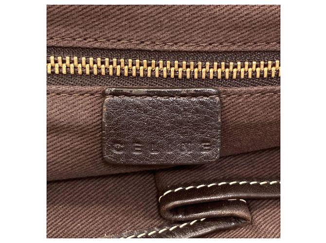 Céline Borsa a tracolla in tela Macadam Celine Marrone - vista 6