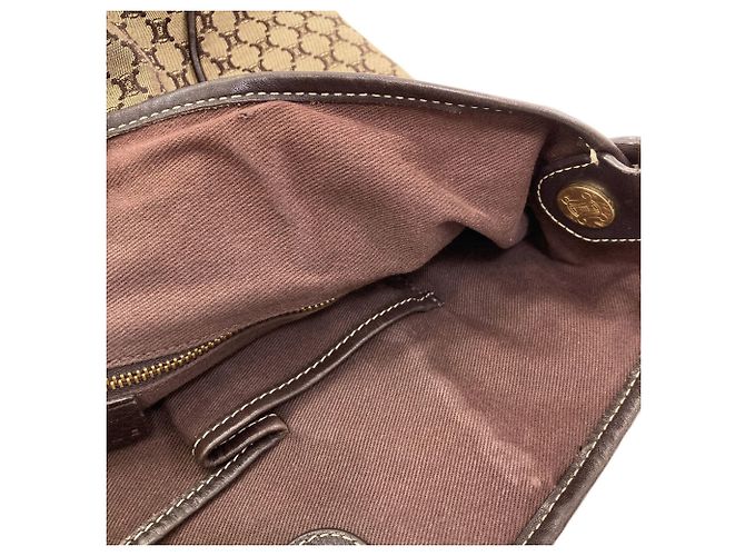 Céline Borsa a tracolla in tela Macadam Celine Marrone - vista 7