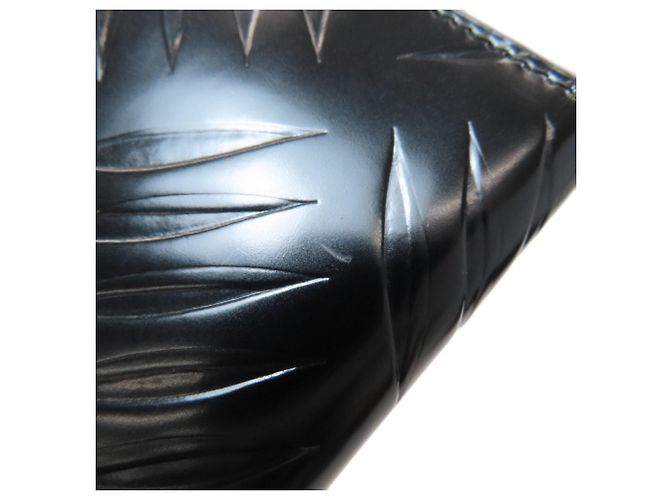 Cartera de cuero con relieve de doble pliegue Prada para mujer Negro - vista 12