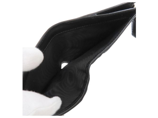 Cartera de cuero con relieve de doble pliegue Prada para mujer Negro - vista 5