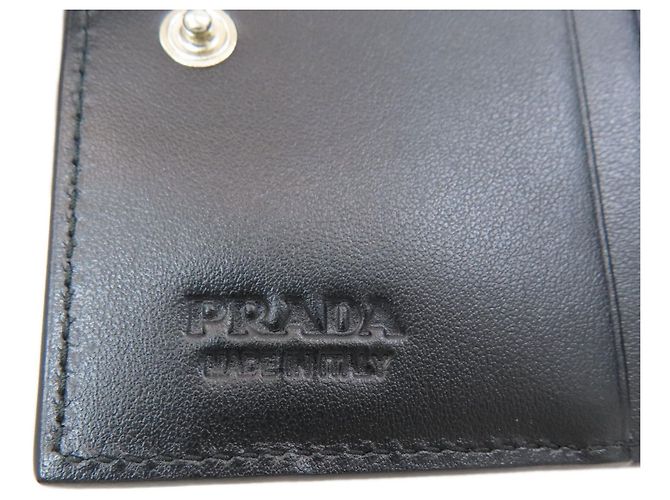 Cartera de cuero con relieve de doble pliegue Prada para mujer Negro - vista 7