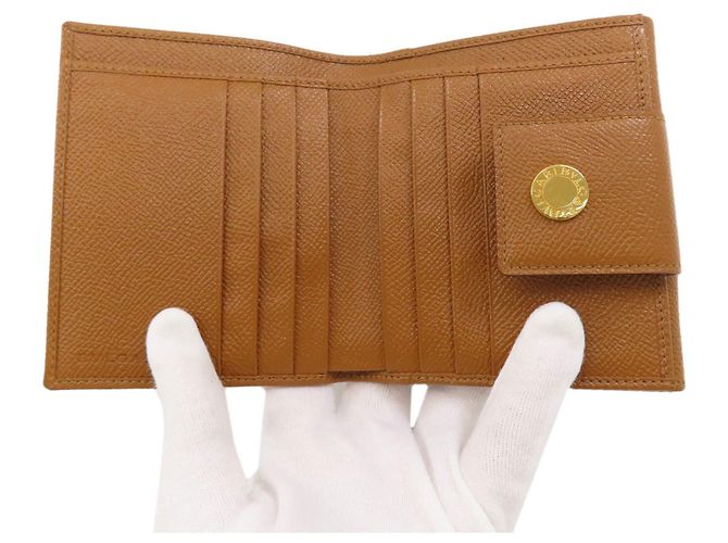 Bulgari Cartera de cuero plegable Bvlgari para mujer Castaño - vista 4