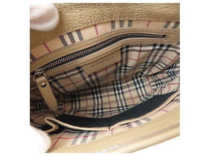 Borsa a Spalla Burberry Logo Beige - vista 5