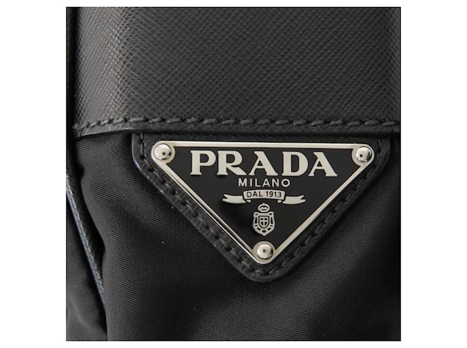 Borsa a tracolla in nylon nero Prada - vista 8