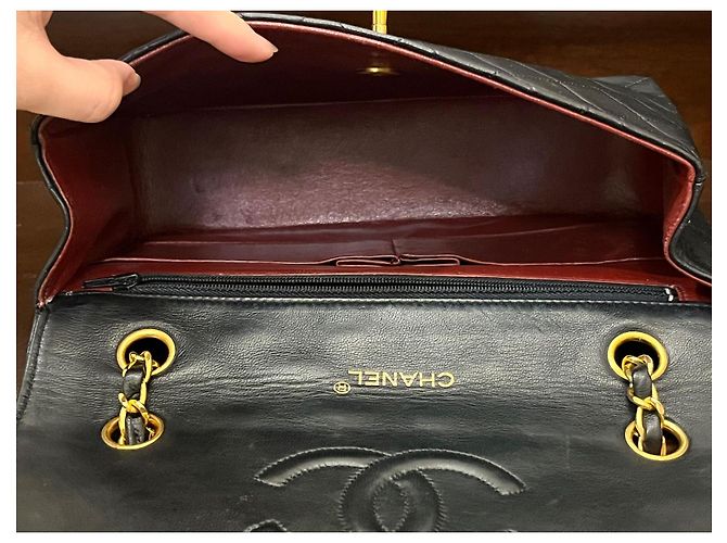 Borsa Chanel Classic Flap in pelle nera Nero - vue 7
