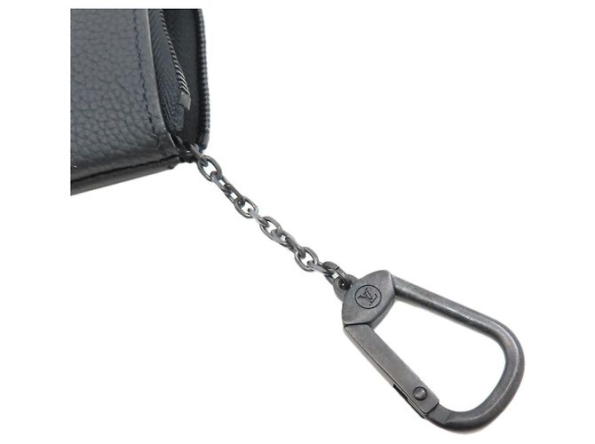 Louis Vuitton Leder Pochette Clé Aerogram Münzbeutel Schwarz - Ansicht 7