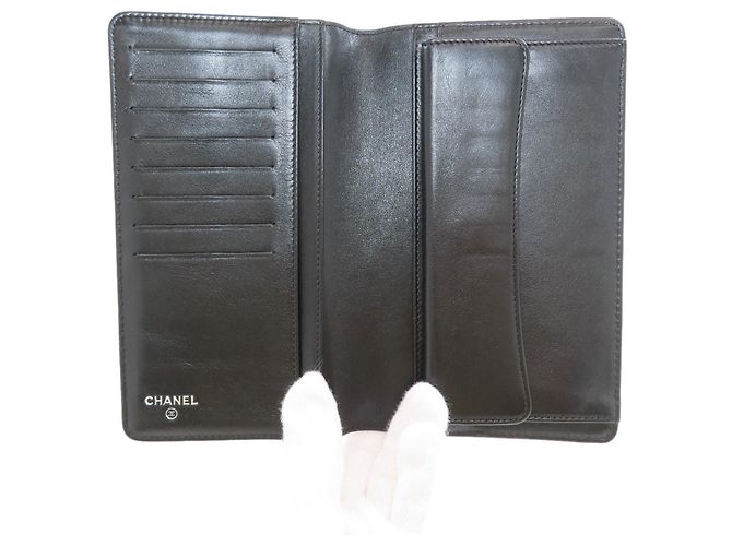 Cartera larga de cuero Chanel Coco Mark negra Negro - vista 4