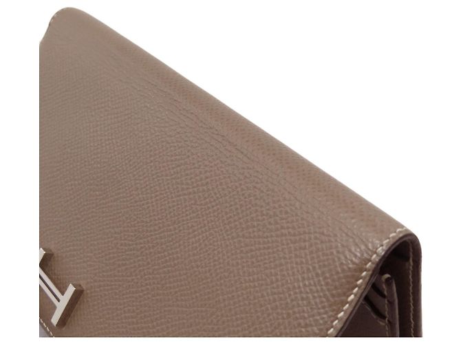 Hermès Bearn Soufflé Long Wallet Taupe - Ansicht 13