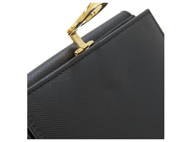 Gancini Salvatore Ferragamo Leder-Bifold-Geldbörse Schwarz - Ansicht 11