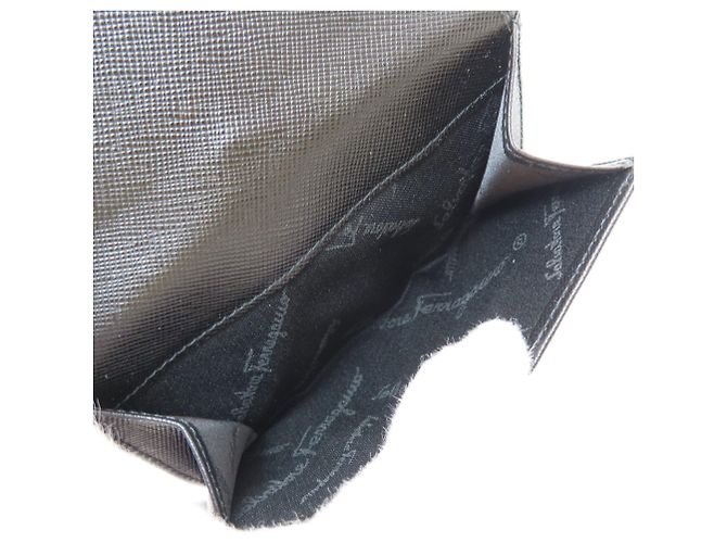 Gancini Salvatore Ferragamo Leder-Bifold-Geldbörse Schwarz - Ansicht 6