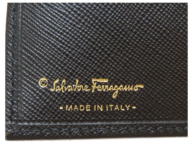 Gancini Salvatore Ferragamo Leder-Bifold-Geldbörse Schwarz - Ansicht 7