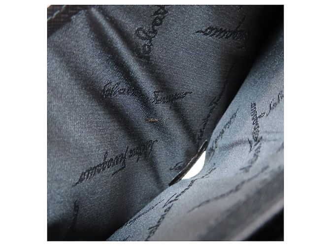 Gancini Salvatore Ferragamo Leder-Bifold-Geldbörse Schwarz - Ansicht 8