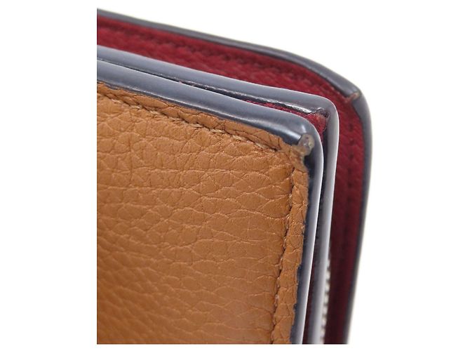 Cartera de cuero con cierre de doble pliegue Loewe Anagram para mujer Castaño - vista 16