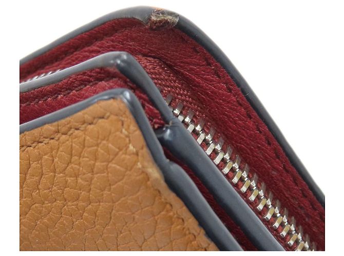 Cartera de cuero con cierre de doble pliegue Loewe Anagram para mujer Castaño - vista 17
