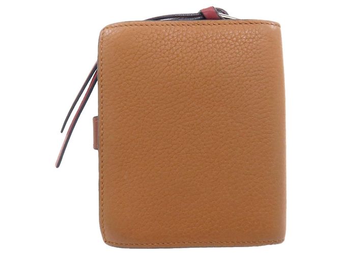 Cartera de cuero con cierre de doble pliegue Loewe Anagram para mujer Castaño - vista 2