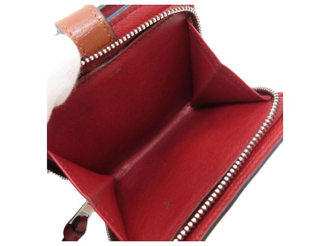 Cartera de cuero con cierre de doble pliegue Loewe Anagram para mujer Castaño - vista 6