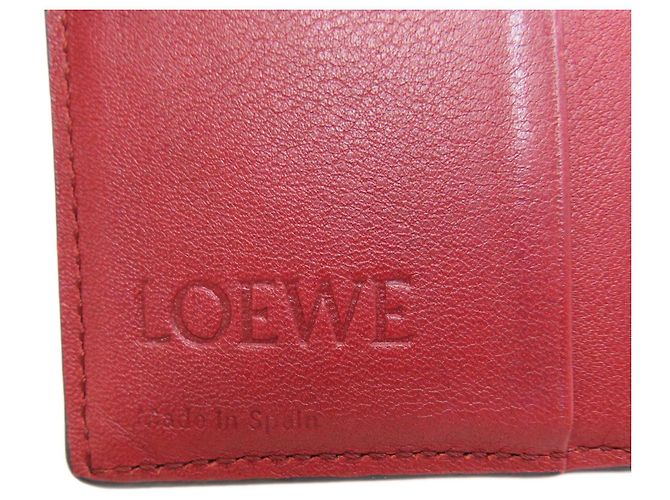 Cartera de cuero con cierre de doble pliegue Loewe Anagram para mujer Castaño - vista 7