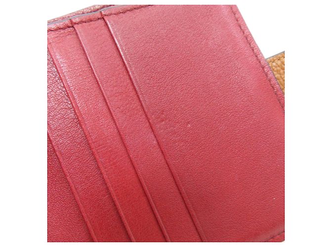 Cartera de cuero con cierre de doble pliegue Loewe Anagram para mujer Castaño - vista 8