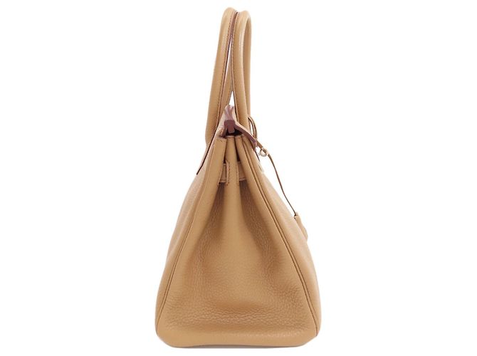 Hermès Borsa Hermes Birkin 30 in pelle Togo marrone - vista 3