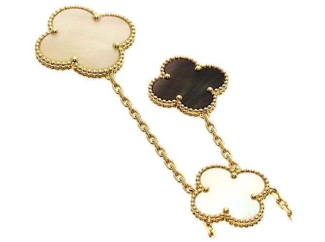 Collana Magic Alhambra 6-Motif Shell Onyx Van Cleef & Arpels - vista 3