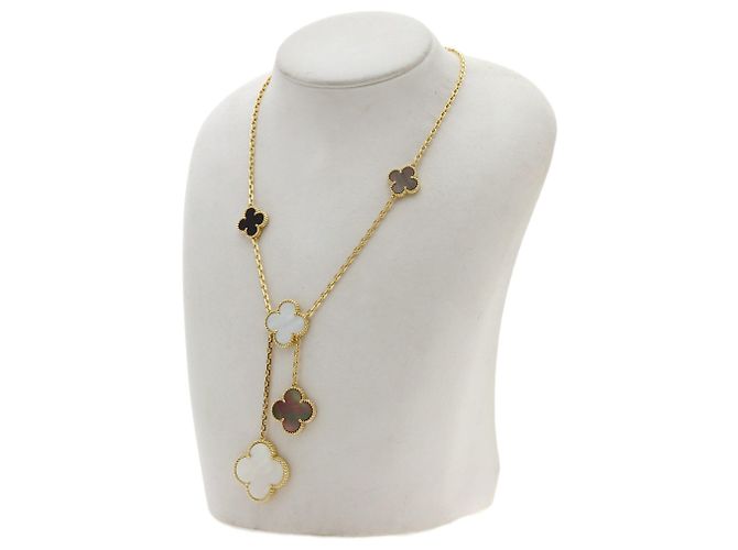 Collana Magic Alhambra 6-Motif Shell Onyx Van Cleef & Arpels - vista 7