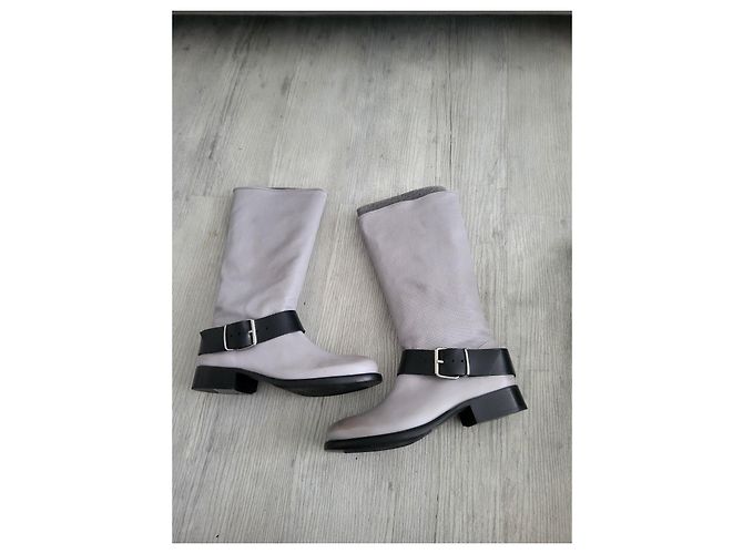 Autre Marque Botas Marithé François Girbaud de media caña en cuero gris Negro - vista 2