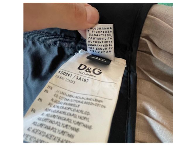D&G Vestido plisado de mezcla de lino beige Negro - vista 10