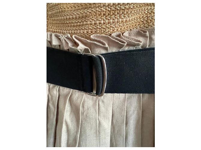 D&G Vestido plisado de mezcla de lino beige Negro - vista 15